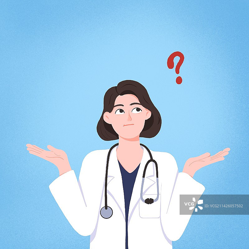 女医生/护士摊开手表示疑问/怎么选择图片素材