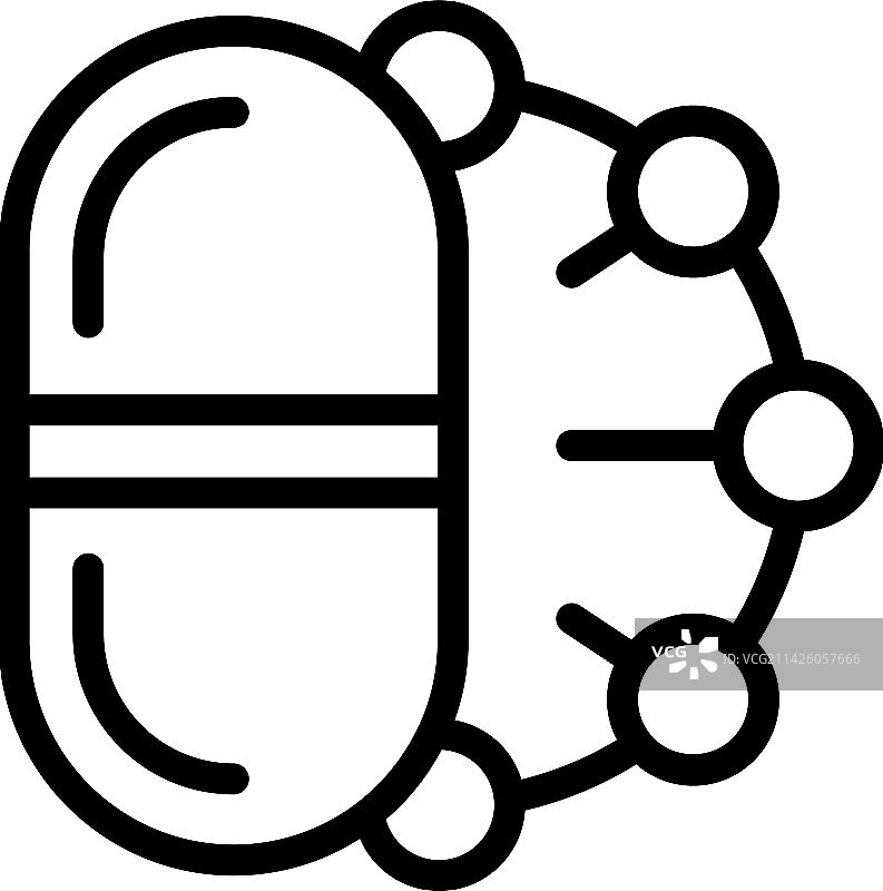 氨基胶囊分子结构轮廓图标图片素材