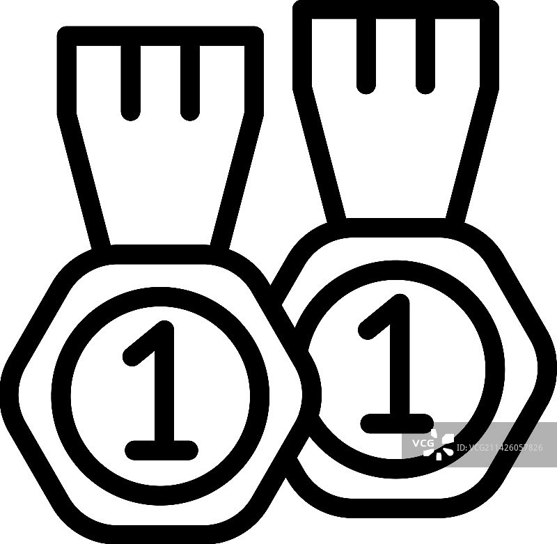奖杯轮廓的获胜者奖牌图标图片素材