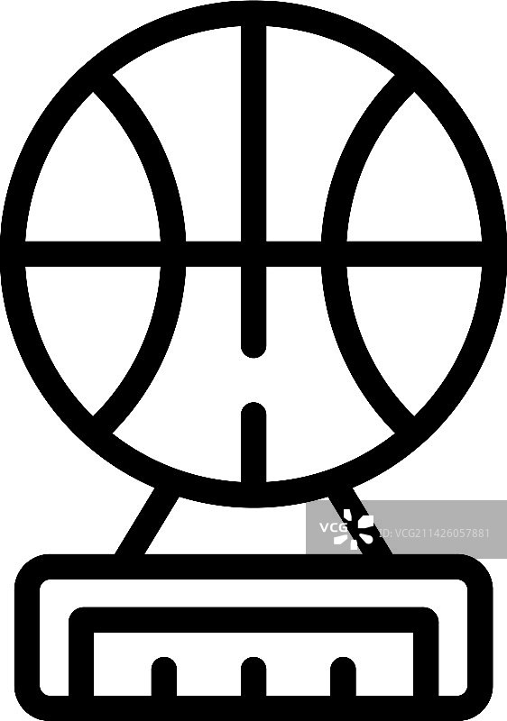 篮球奖杯图标线稿图片素材