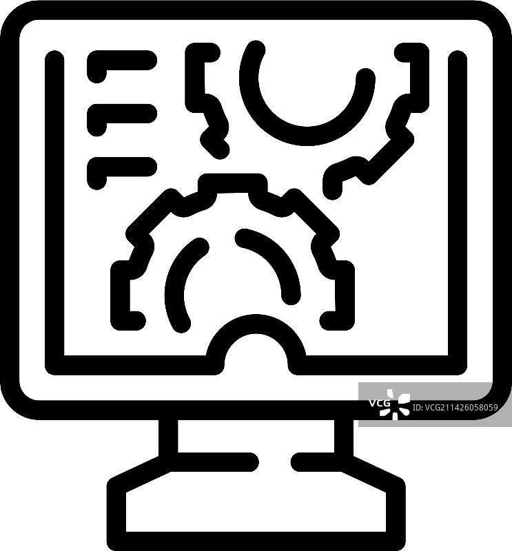 显示器操作员图标轮廓工人图片素材