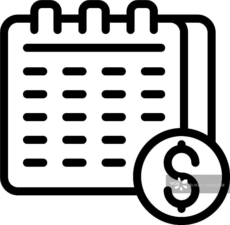 日历返现图标轮廓图片素材