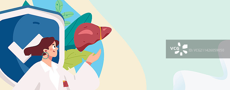 全国护肝日医疗人物扁平矢量概念运营手绘插画图片素材