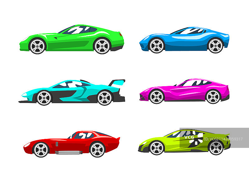 用于公路速度竞赛的彩色赛车模型图片素材