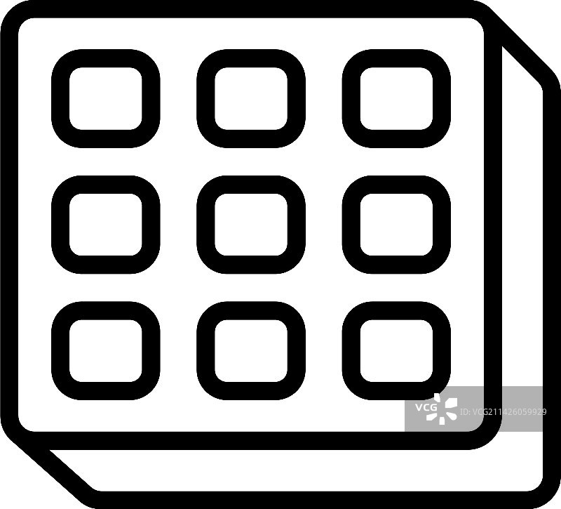 烘焙华夫饼轮廓圆形薄饼图标图片素材