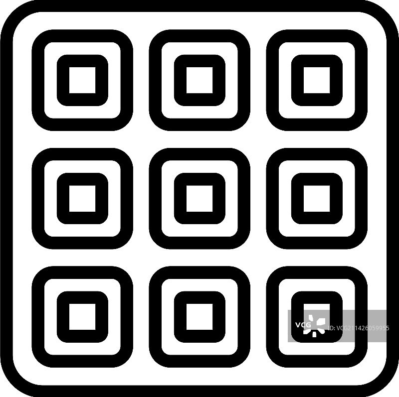 糖类美食icon轮廓：比利时华夫饼图片素材