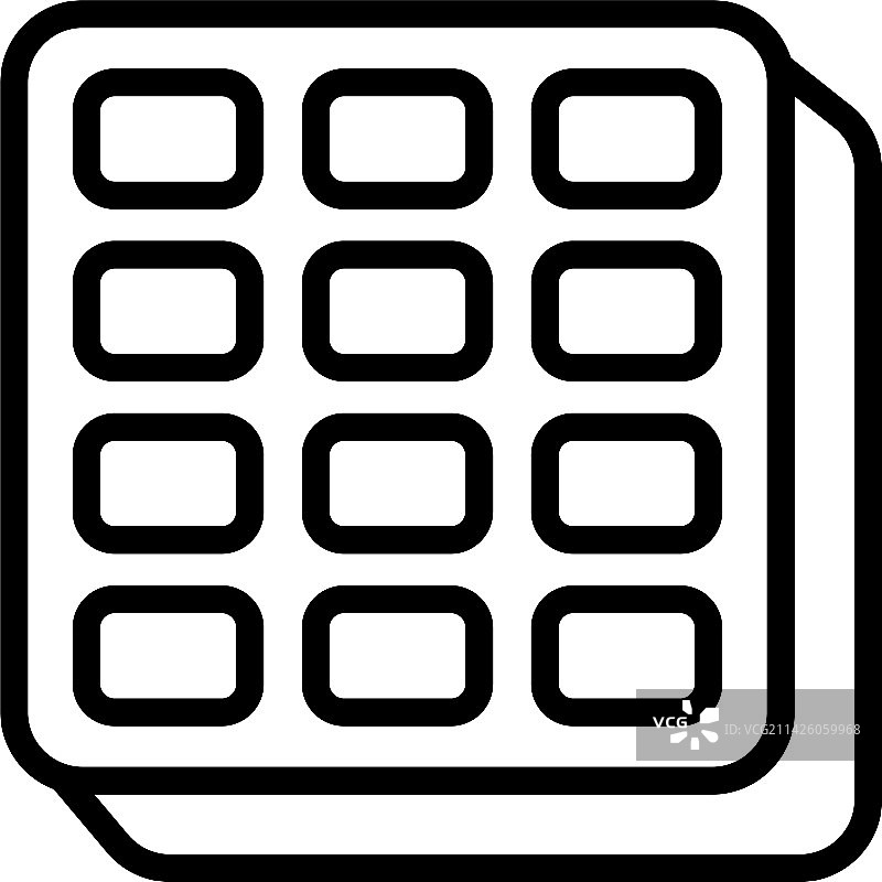 比利时华夫饼轮廓方形图标图片素材