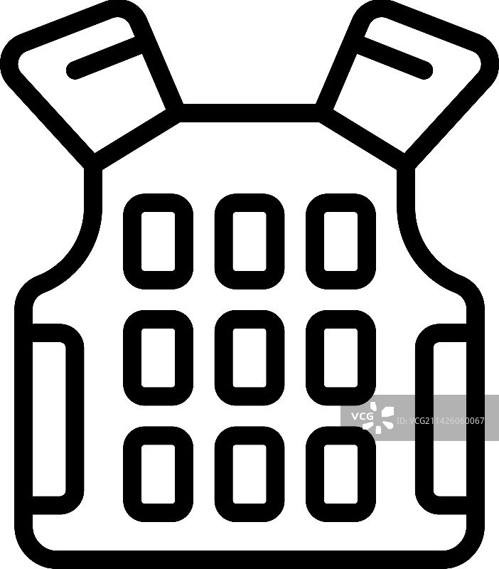 防弹背心轮廓警察图标图片素材
