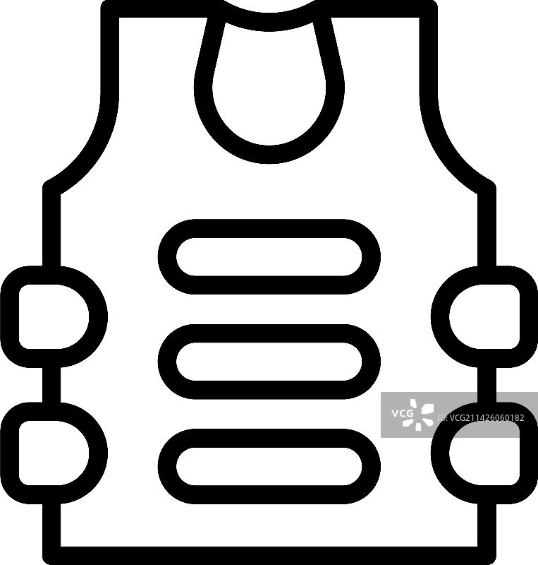 防弹背心图标轮廓（警察）图片素材