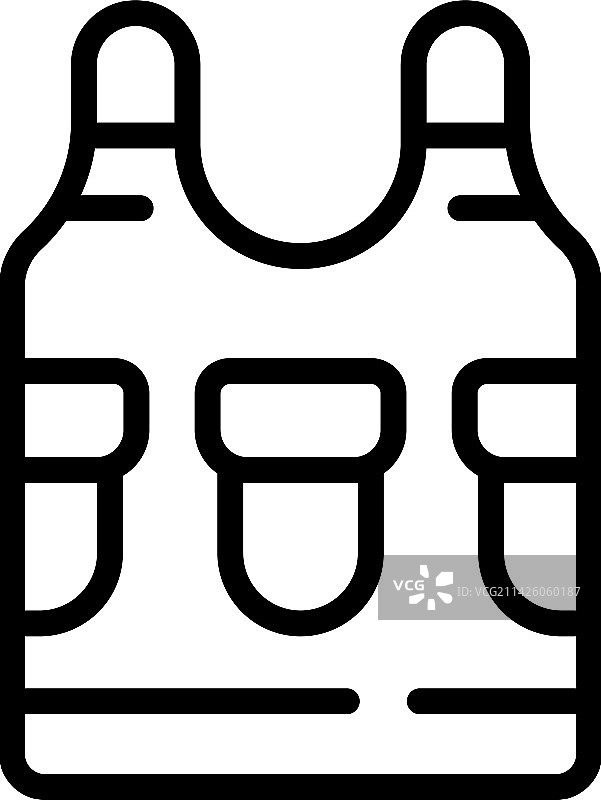 魔术贴背心图标陆军夹克轮廓图片素材