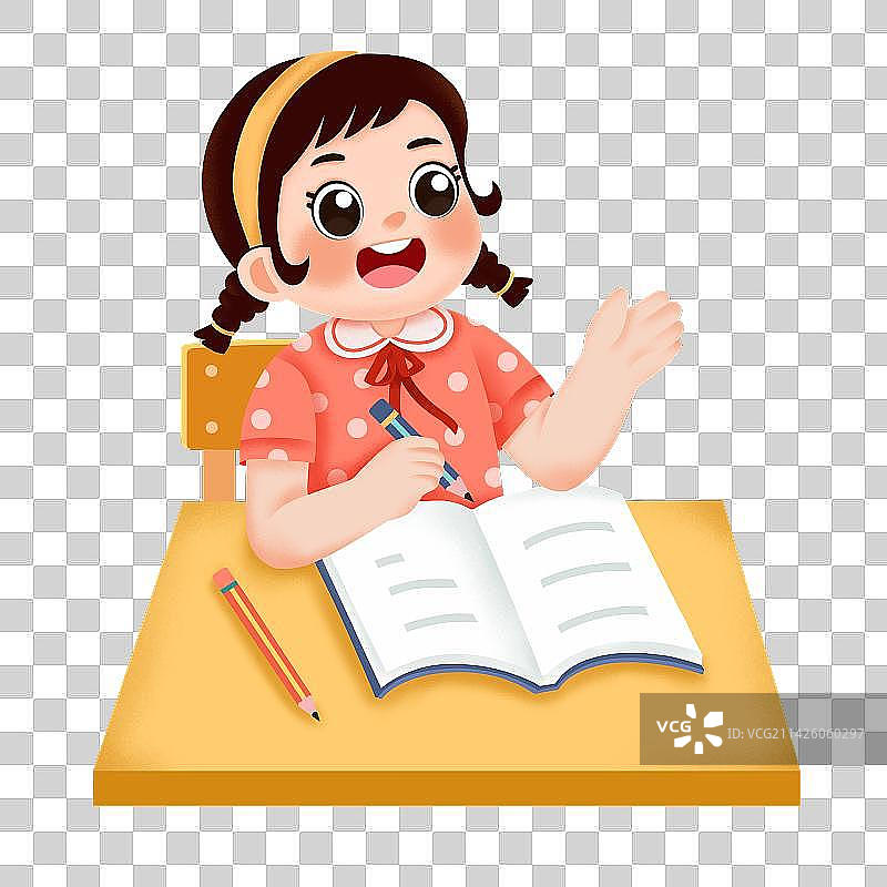 上课举手发言的学生，作业，学习图片素材