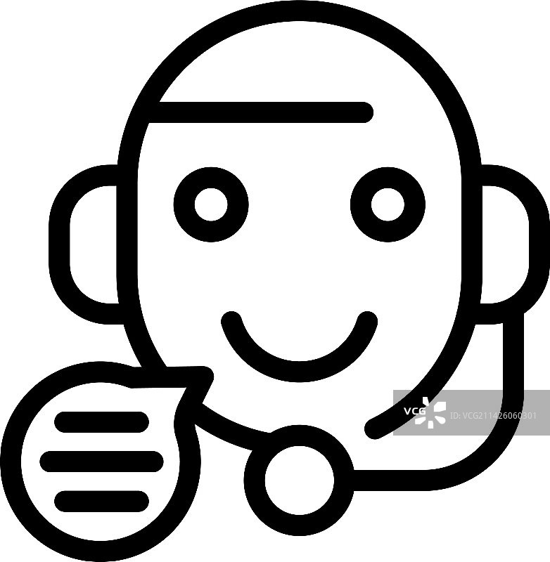 保修呼叫中心图标轮廓卡标签图片素材