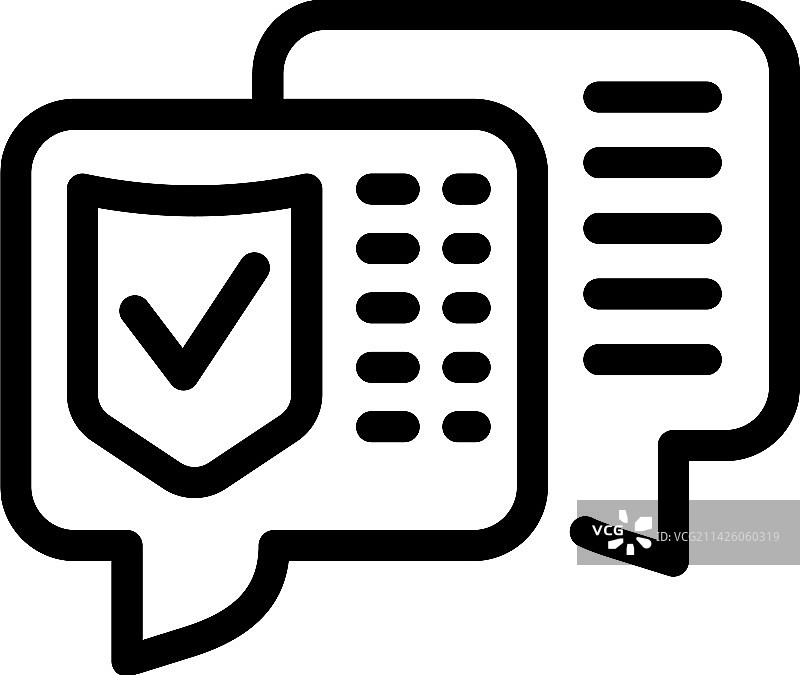 保修聊天图标轮廓证书图片素材