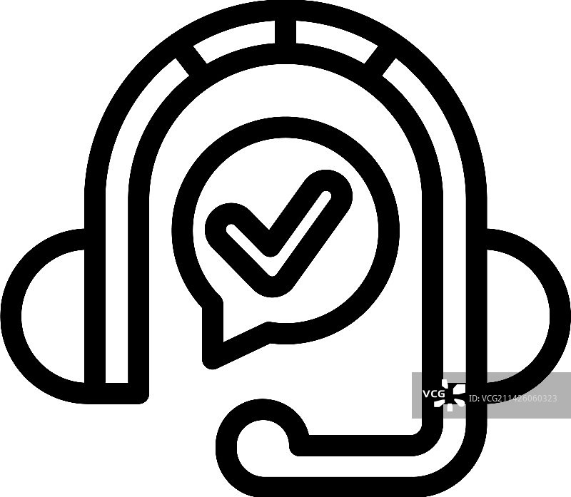 耳机保修图标轮廓证书图片素材