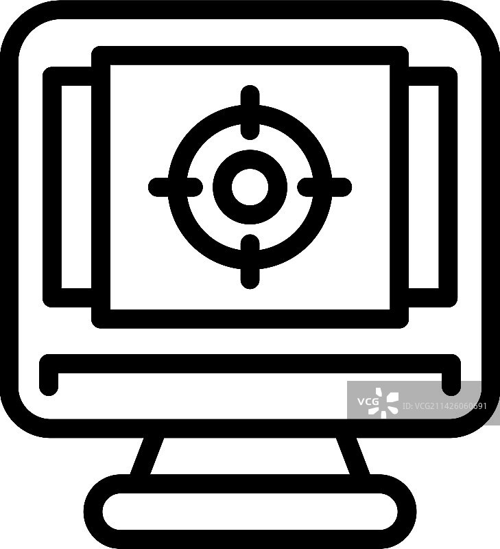 显示器目标图标轮廓绘图仪设备图片素材