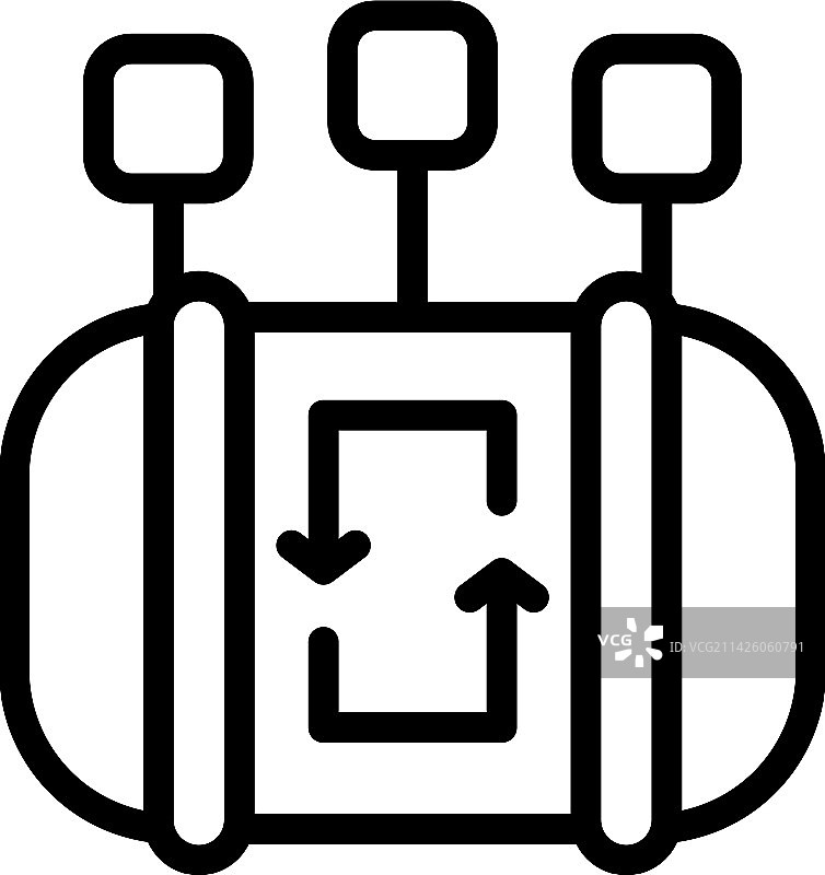 沼气罐生态循环轮廓图标图片素材