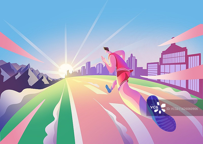 向着光明奔跑图片素材