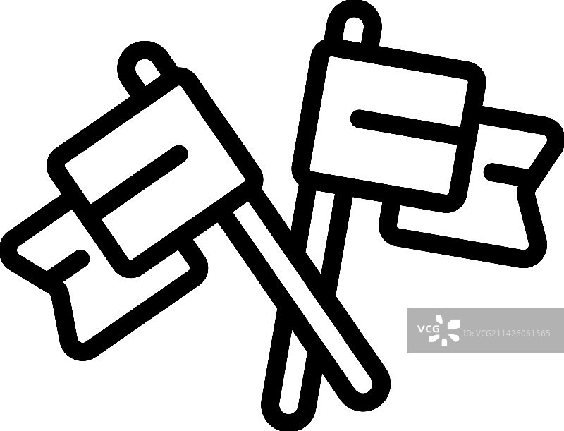 彩弹旗帜图标轮廓彩弹枪图片素材