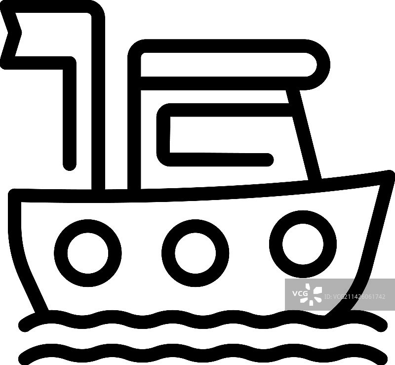 救援船轮廓图标图片素材