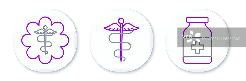 药瓶急救之星医疗线条图片素材