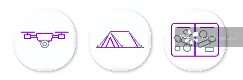 带签证印章的护照页和无人机图片素材