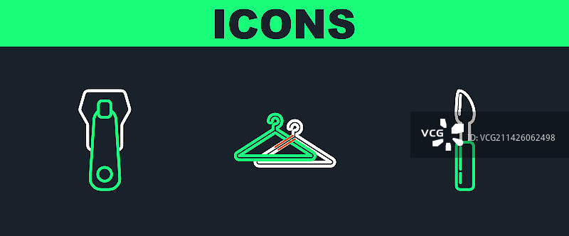 切割工具、拉链、衣架衣柜套装图片素材