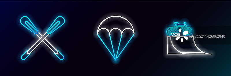 街边自行车坡道船桨交叉系列图片素材