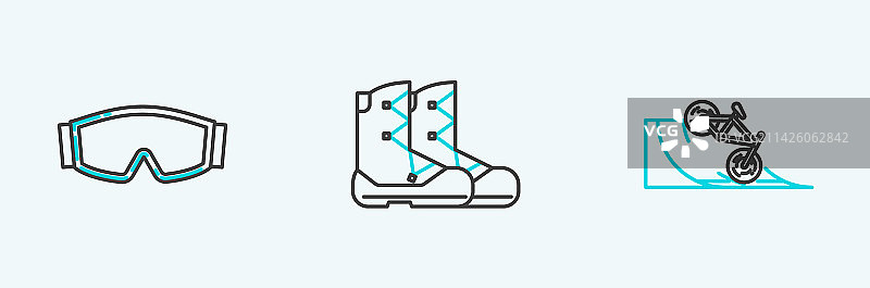 街头自行车、滑雪镜等图标图片素材