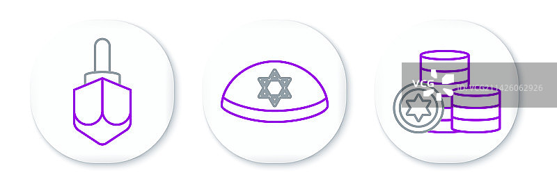 犹太硬币光明节陀螺基帕图片素材