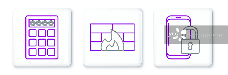 带闭合挂锁密码的智能手机图片素材