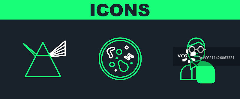 科学家、三棱镜光线线条设计图片素材