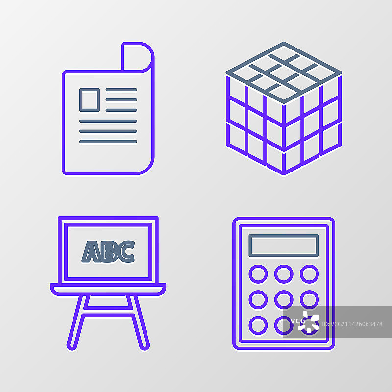 计算器黑板魔方图片素材