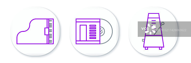 动态节拍器与三角钢琴线条图标图片素材