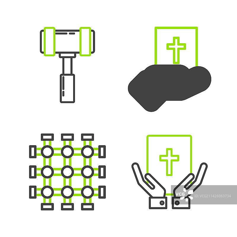 线稿《圣经》上的誓言与监狱窗户图片素材
