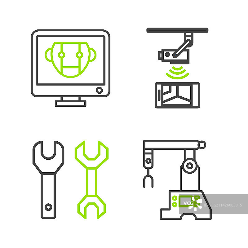 装配线扳手无线线条图片素材