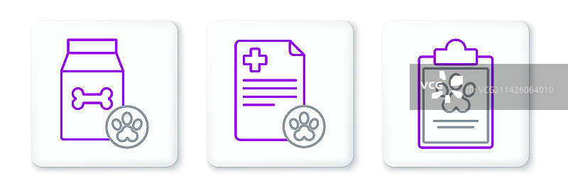 带医疗临床记录的剪贴板线条图图片素材