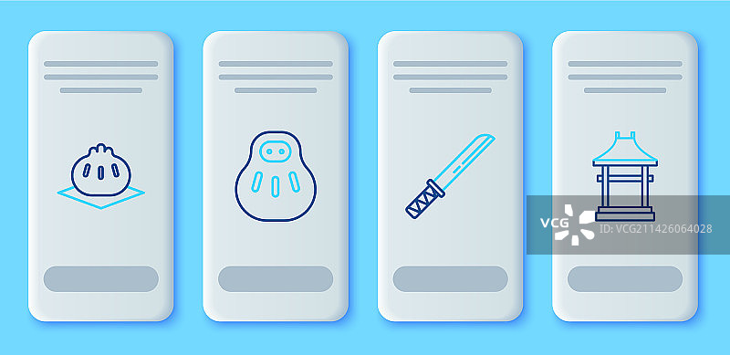 招财猫与传统日式图案图片素材