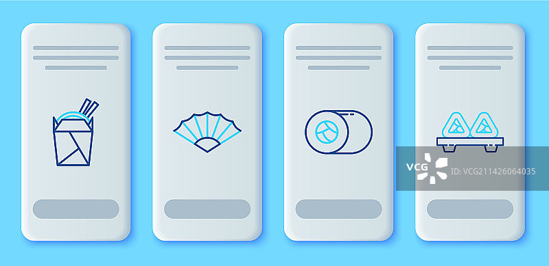 中式或日式折扇套装图片素材