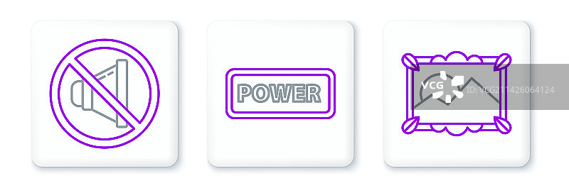 风景照、扬声器、静音和电源图片素材