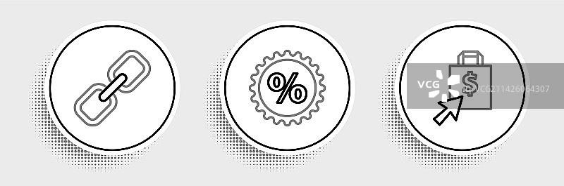 购物袋、美元链环图片素材