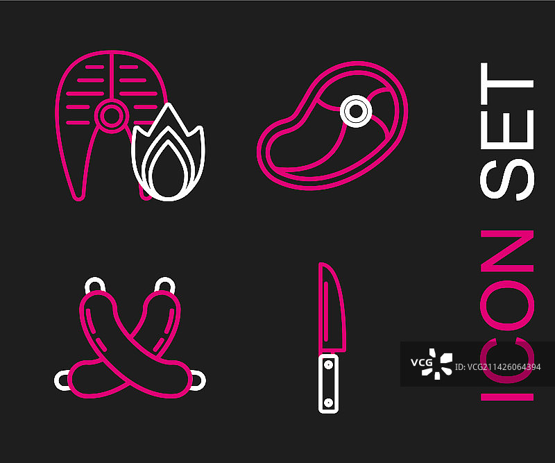 刀具香肠牛排肉类交叉套装图片素材