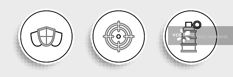 手榴弹、盾牌与靶标图片素材