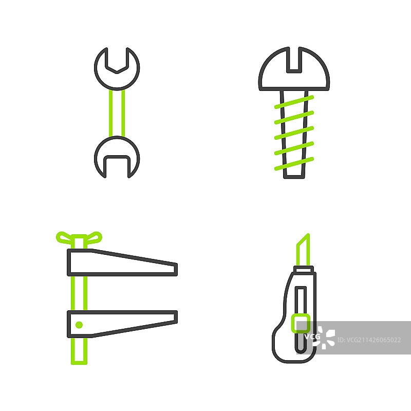 金属文具刀具夹具套装图片素材
