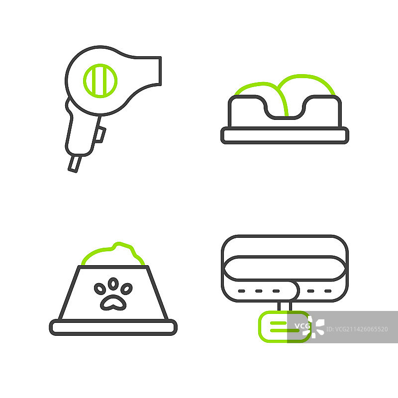 项圈名牌宠物食盆床图标图片素材