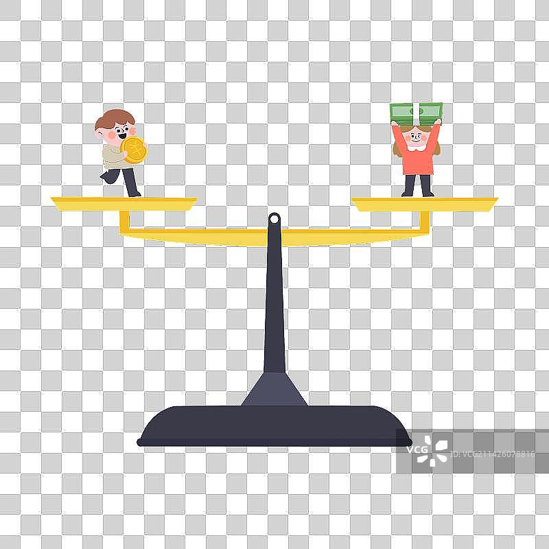 天平经济投资理财金融插画元素图片素材