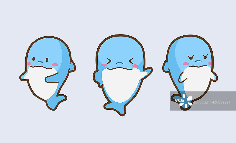 海豚IP三视图图片素材