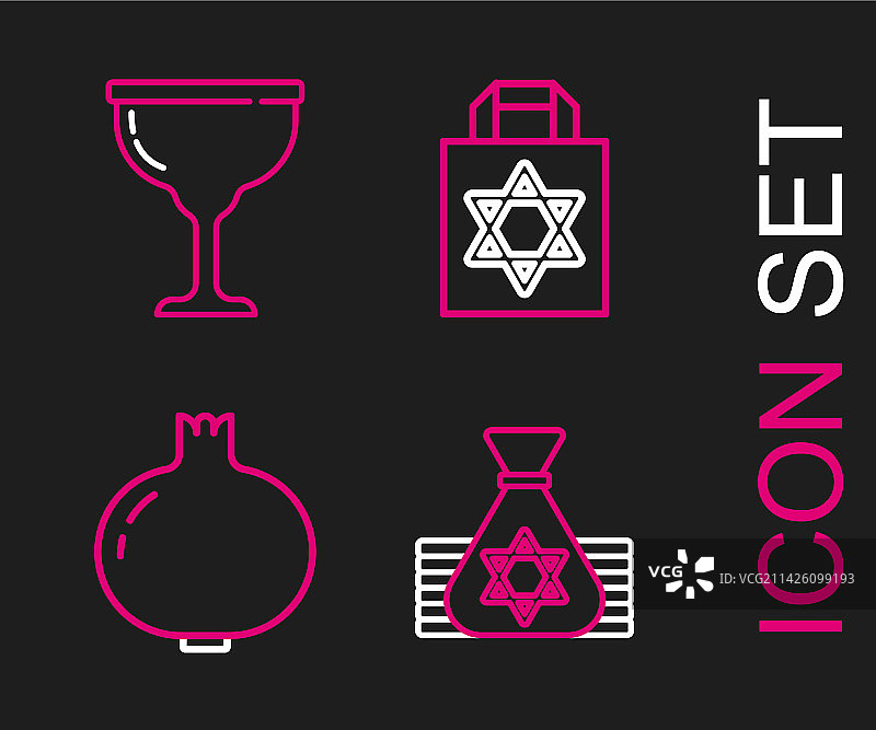 犹太钱袋石榴购物宣传单图片素材