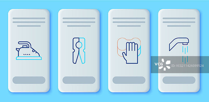 衣夹清洁服务电器线条合集图片素材