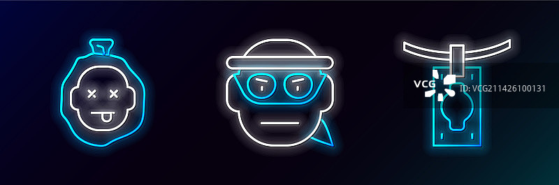 线条、洗钱谋杀和土匪图标图片素材