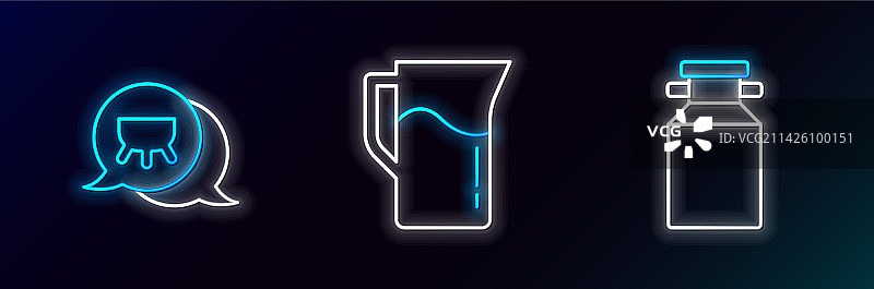 牛奶与奶牛乳房罐装系列图片素材